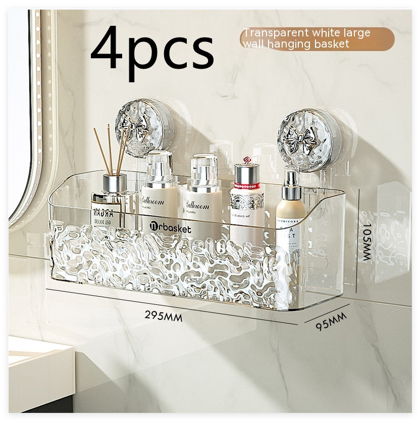 Caja de almacenamiento de tela facial de residuos, estante de almacenamiento de afeitadora montado en la pared del baño