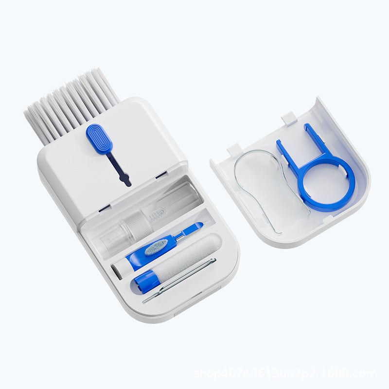 Kit de limpieza multifuncional 11 en 1 portátil, limpiador de teclado de computadora, herramientas de limpieza de pantalla de teléfono, cepillo de limpieza de auriculares con caja de almacenamiento