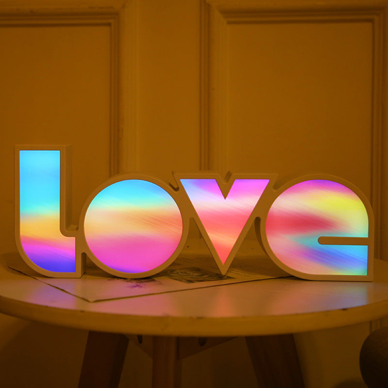 Decoración de San Valentín, luz LED LOVE, regalo de San Valentín para novia, cumpleaños, decoración de boda, decoración de boda romántica.
