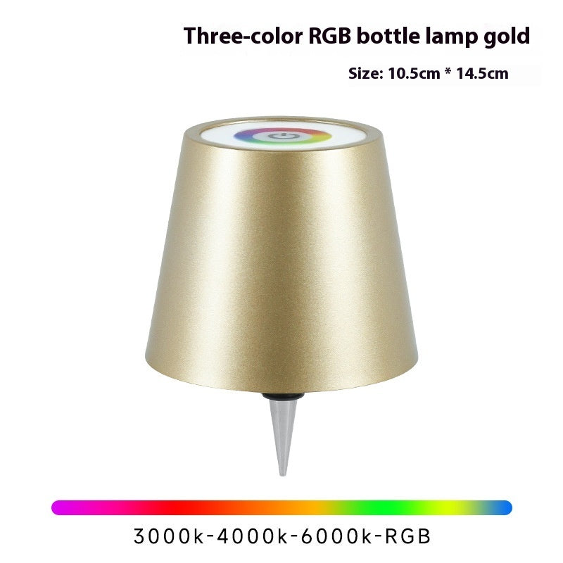 Luces LED Recargables para Botellas de Vino Lámpara de Mesa de Metal para Botellas de Vino Recargable