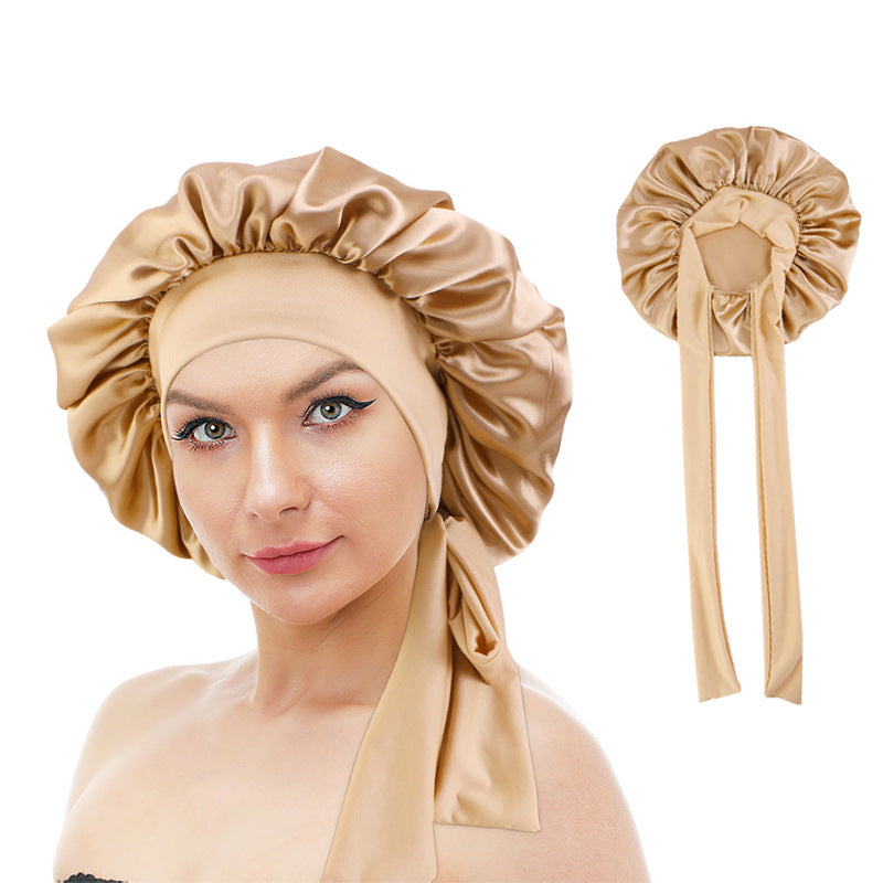 Solid Color Simulation Silk Elastic Ribbon Colored Ding Round Hat