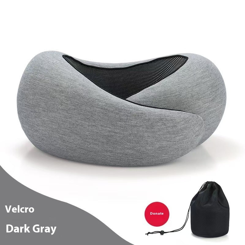 Almohada de viaje para el cuello de espuma viscoelástica suave, en forma de U, soporte ajustable, para dormir cómodamente en avión, coche, oficina, para la siesta