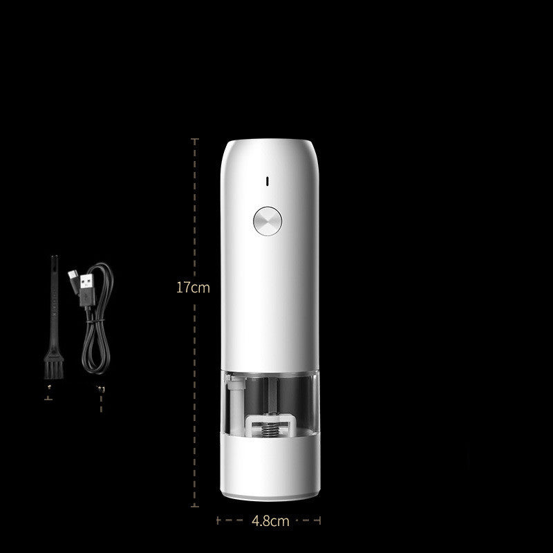 Juego de molinillo eléctrico recargable de pimienta y sal, con una sola mano, no necesita batería, molinillo automático con grosor ajustable, luz LED recargable.