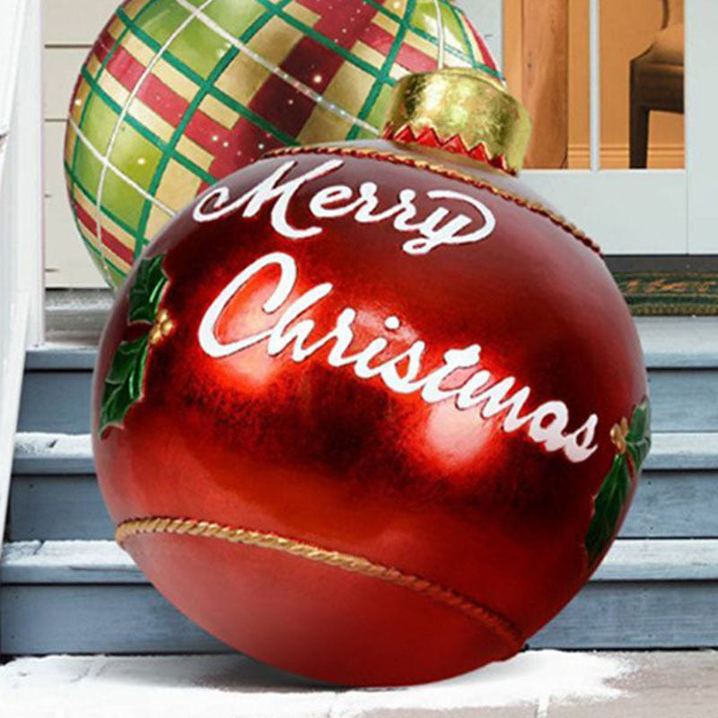 Bolas de adorno navideño de PVC para exteriores de 60 CM, bolas decoradas inflables de PVC, bolas gigantes grandes, adornos para árboles de Navidad, juguete de bola