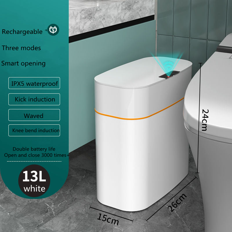 Bote de Basura Inteligente con Tapa para Dormitorio y Sala de Estar, Caja de Almacenamiento de Cocina, Bote de Basura con Inducción, Caja Pequeña para Coche, Cubo de Basura Inteligente Automático, Contenedor de Basura Inteligente