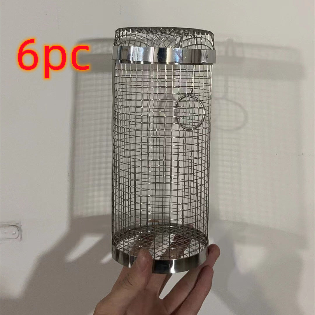 Cesta giratoria para asar, cesta de metal para barbacoa, red, parrilla portátil para camping al aire libre, accesorios de cocina