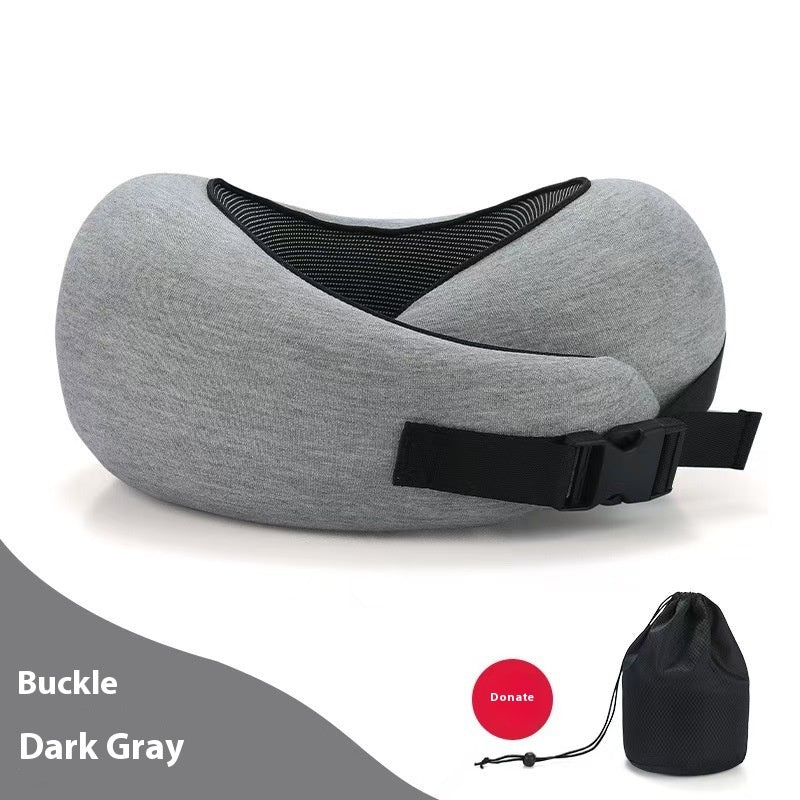 Almohada de viaje para el cuello de espuma viscoelástica suave, en forma de U, soporte ajustable, para dormir cómodamente en avión, coche, oficina, para la siesta