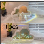 Tulipán Lámpara de Noche Material DIY Nube Tulipanes Lámpara de Noche Espejos Decorativos Marco de Fotos Luces de Mesa LED Coreano Creativo Escritorio Dormitorio Hecho a Mano Regalos de Cumpleaños