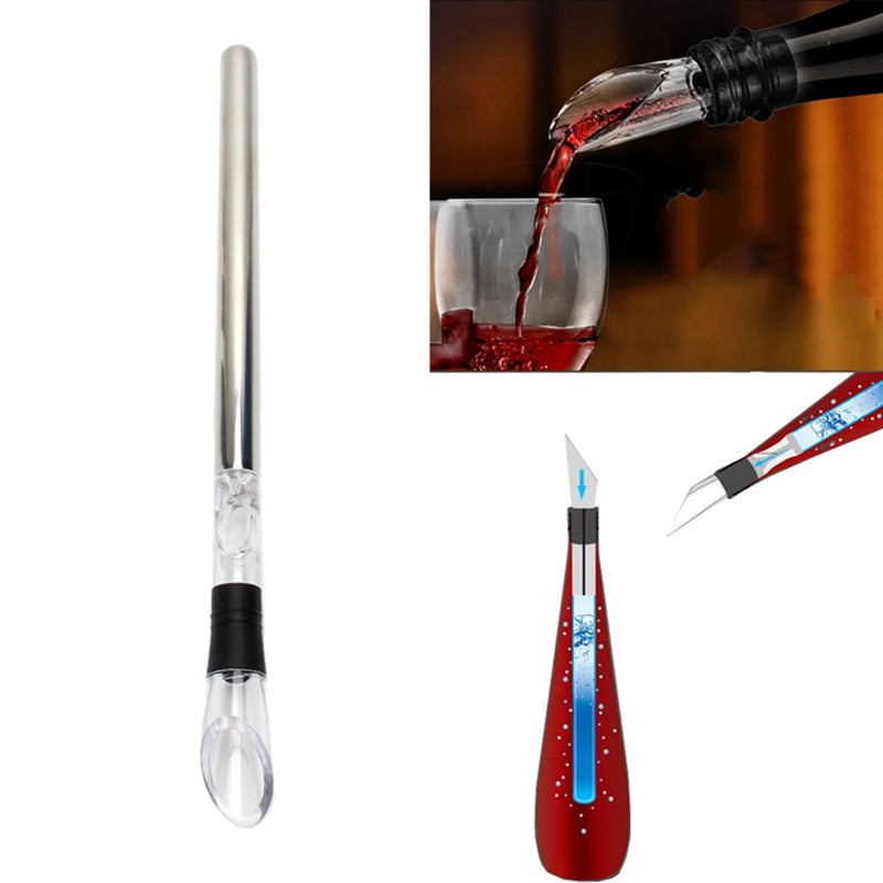 Barra enfriadora de botellas de vino de acero inoxidable, varilla enfriadora de vino a prueba de fugas, enfriador de vino, cerveza, bebidas, barra de herramientas para congelar