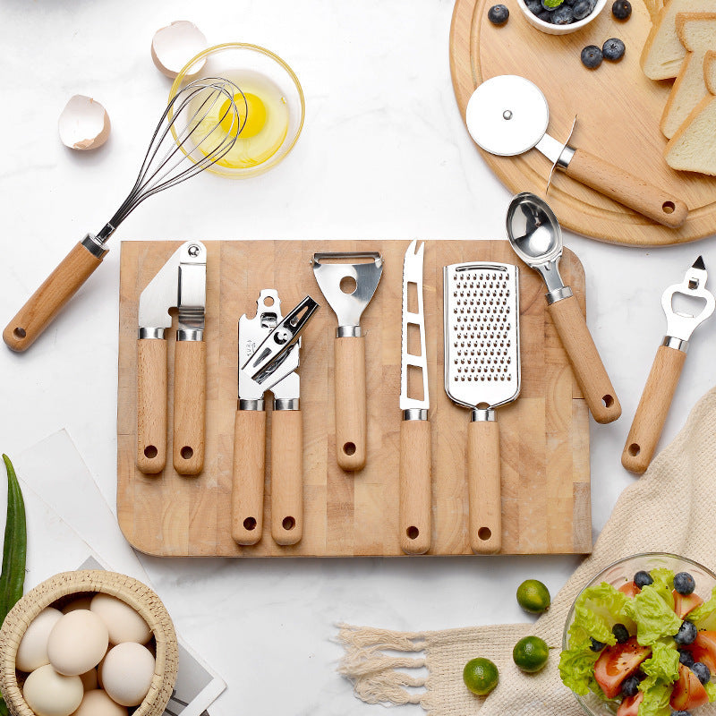 Artilugio de cocina creativo con mango de madera