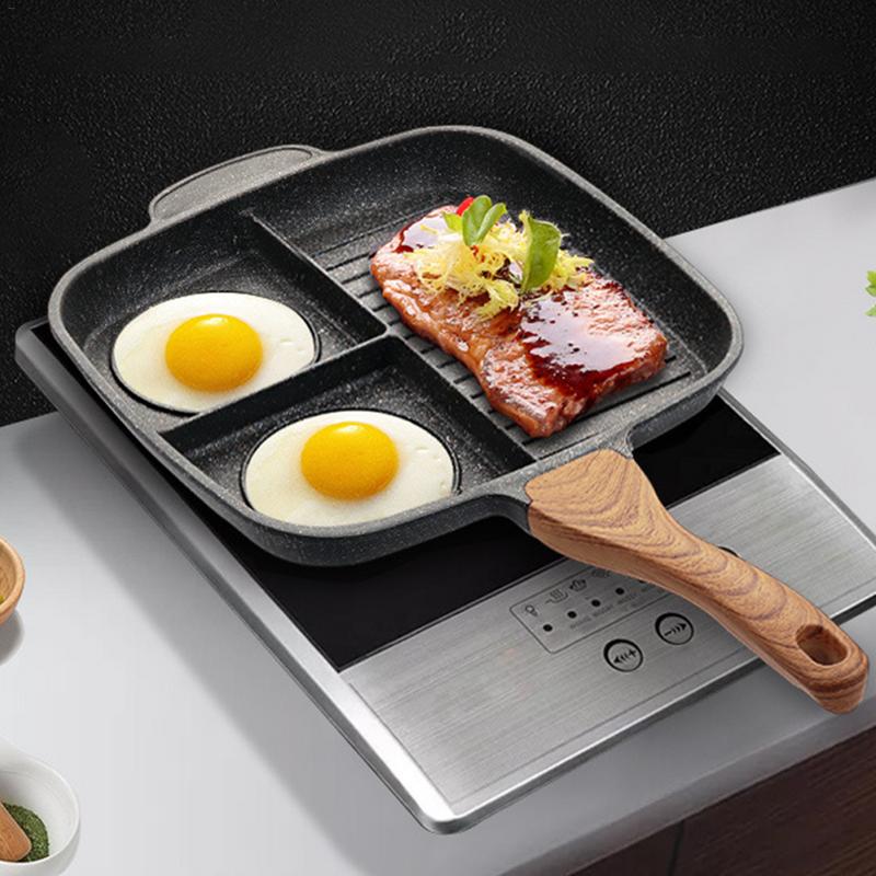 Maifanshi sartén para freír carne olla multifunción doméstica tortilla pan sartén cocina de inducción sartén antiadherente