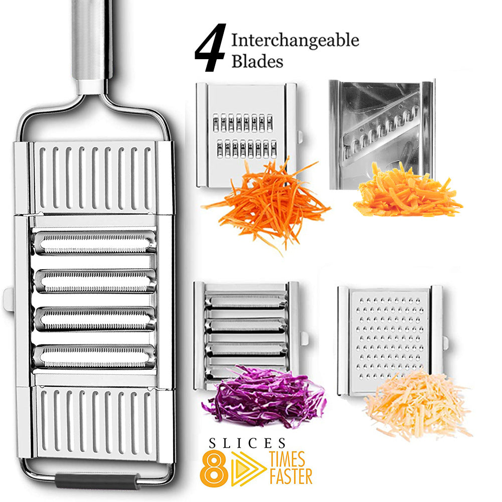 Rallador de Acero Inoxidable, Cortador de Verduras y Frutas, Pelador
