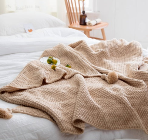 Manta nórdica de punto con flecos, manta de lana, manta para aire acondicionado de oficina, manta para la siesta, manta de chal, manta de sofá de ocio, manta