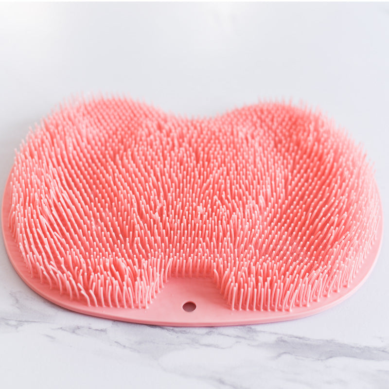 Masaje Cepillo de baño Alfombrilla de baño antideslizante para el baño Cepillo de masaje para la espalda Almohadilla de silicona con ventosa para frotar los pies Herramienta de limpieza corporal para el baño