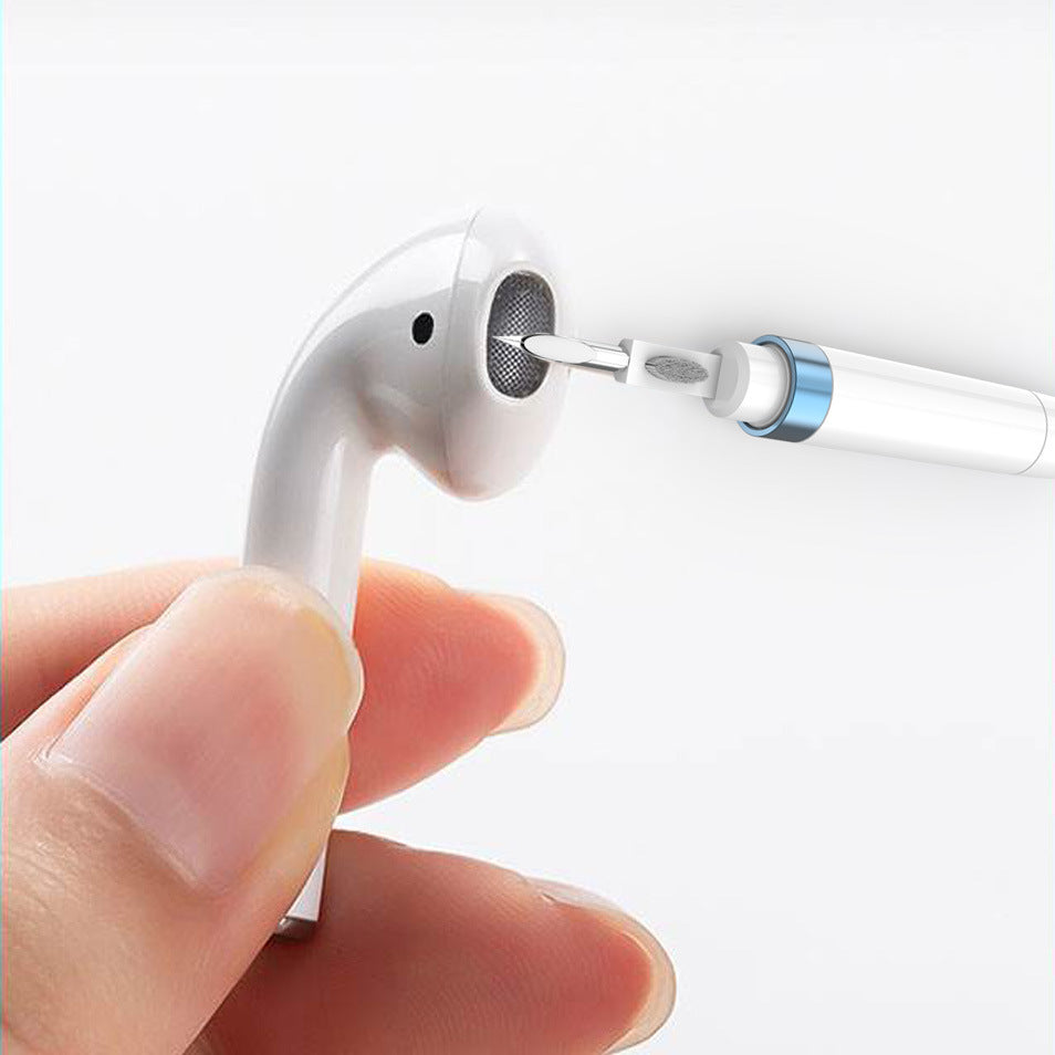 Bolígrafo de limpieza para auriculares, tapones para los oídos, audífonos, teclado de ordenador y móvil, kit de cepillos de limpieza