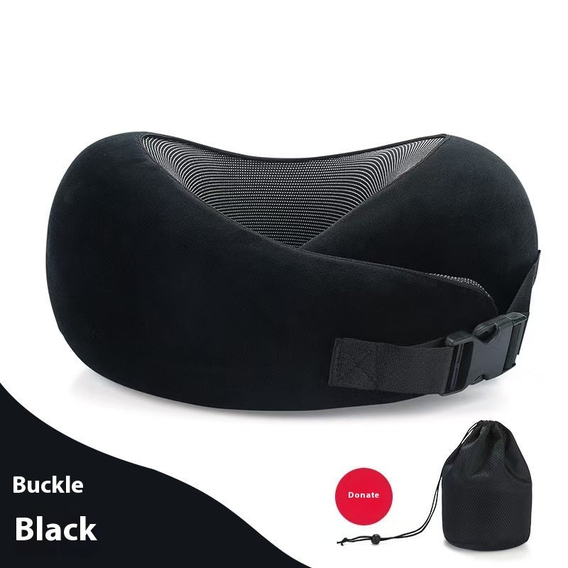 Almohada de viaje para el cuello de espuma viscoelástica suave, en forma de U, soporte ajustable, para dormir cómodamente en avión, coche, oficina, para la siesta