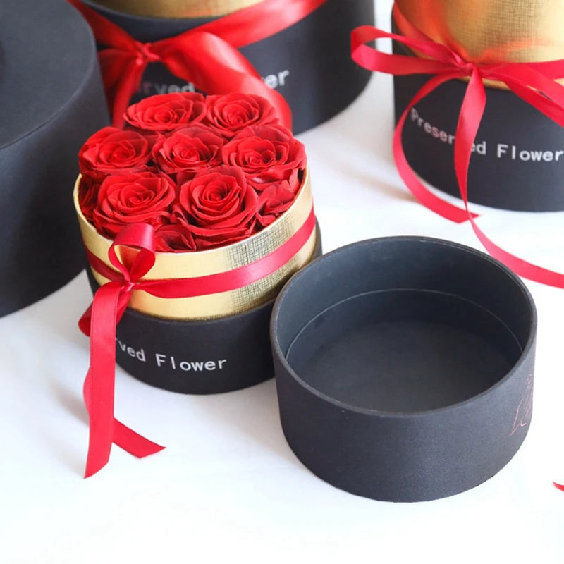 Rosas Eternas En Caja Rosas Reales Preservadas Con Caja De Regalo Para San Valentín Flores Artificiales Románticas