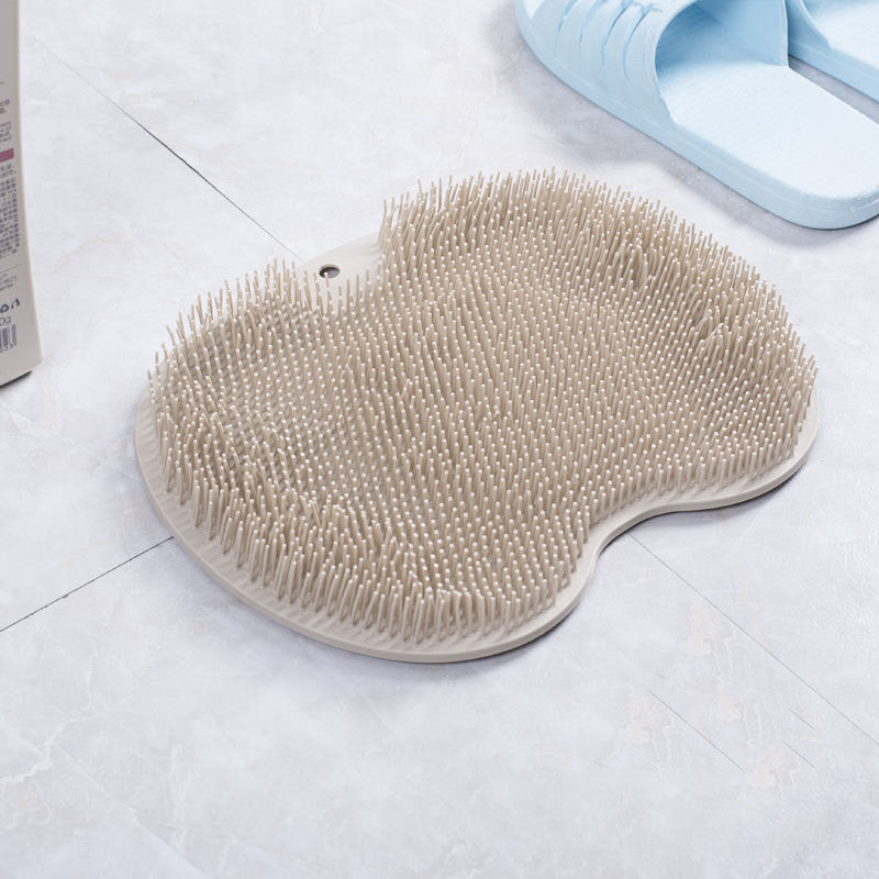 Masaje Cepillo de baño Alfombrilla de baño antideslizante para el baño Cepillo de masaje para la espalda Almohadilla de silicona con ventosa para frotar los pies Herramienta de limpieza corporal para el baño