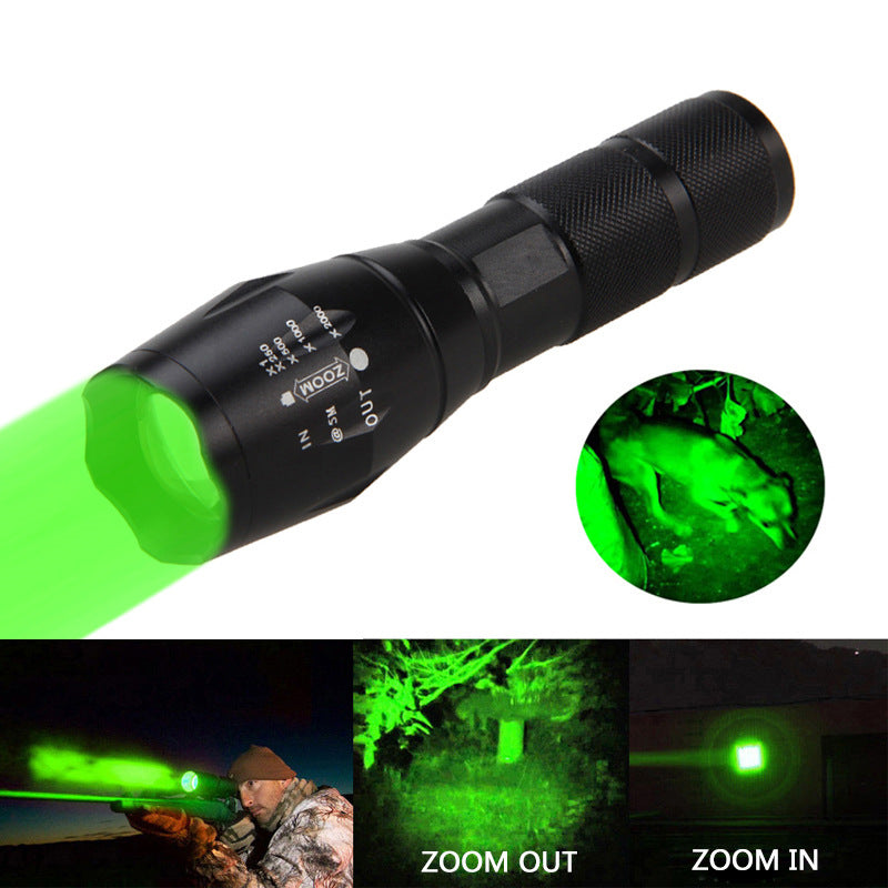 Linterna LED portátil con zoom, linterna de caza con zoom, luz de linterna