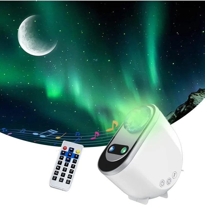 Proyector de Luces de Galaxia LED Aurora Boreal Proyector de Estrellas para Ambiente de Noche Luz de Galaxia Lámpara de Noche de Cielo y Luna para Dormitorio Decoración de Habitación Regalo