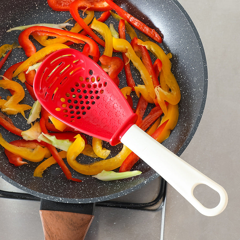 Cuchara ranurada multifuncional para moler, cocinar, machacar alimentos auxiliares, jengibre, ajo, prensa de patatas, espátula para saltear, utensilio de cocina