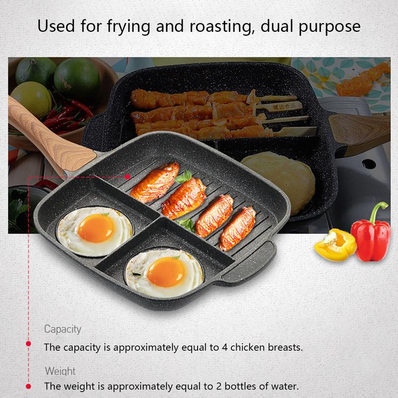 Maifanshi sartén para freír carne olla multifunción doméstica tortilla pan sartén cocina de inducción sartén antiadherente