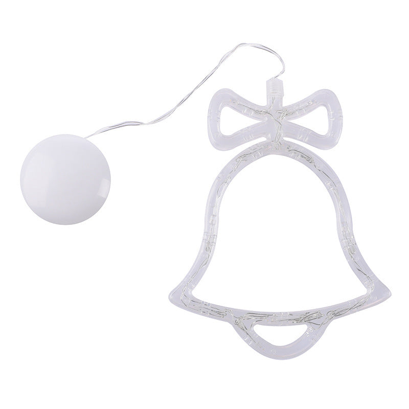 Candelabro LED de ventosa de Navidad, luces de Papá Noel, alce, muñeco de nieve, lámparas decorativas para ventanas de fiestas, funciona con pilas