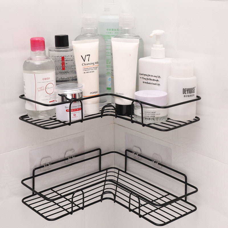 Estante de esquina para baño, estante de ducha, hierro forjado, accesorios de cocina, estante de almacenamiento, estantes de baño, equipamiento de baño