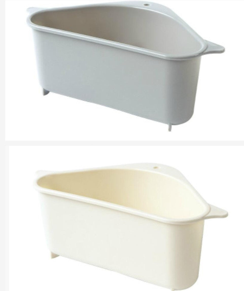 Estante de almacenamiento triangular multiusos para fregadero de cocina, estante de drenaje de esponjas para lavar platos