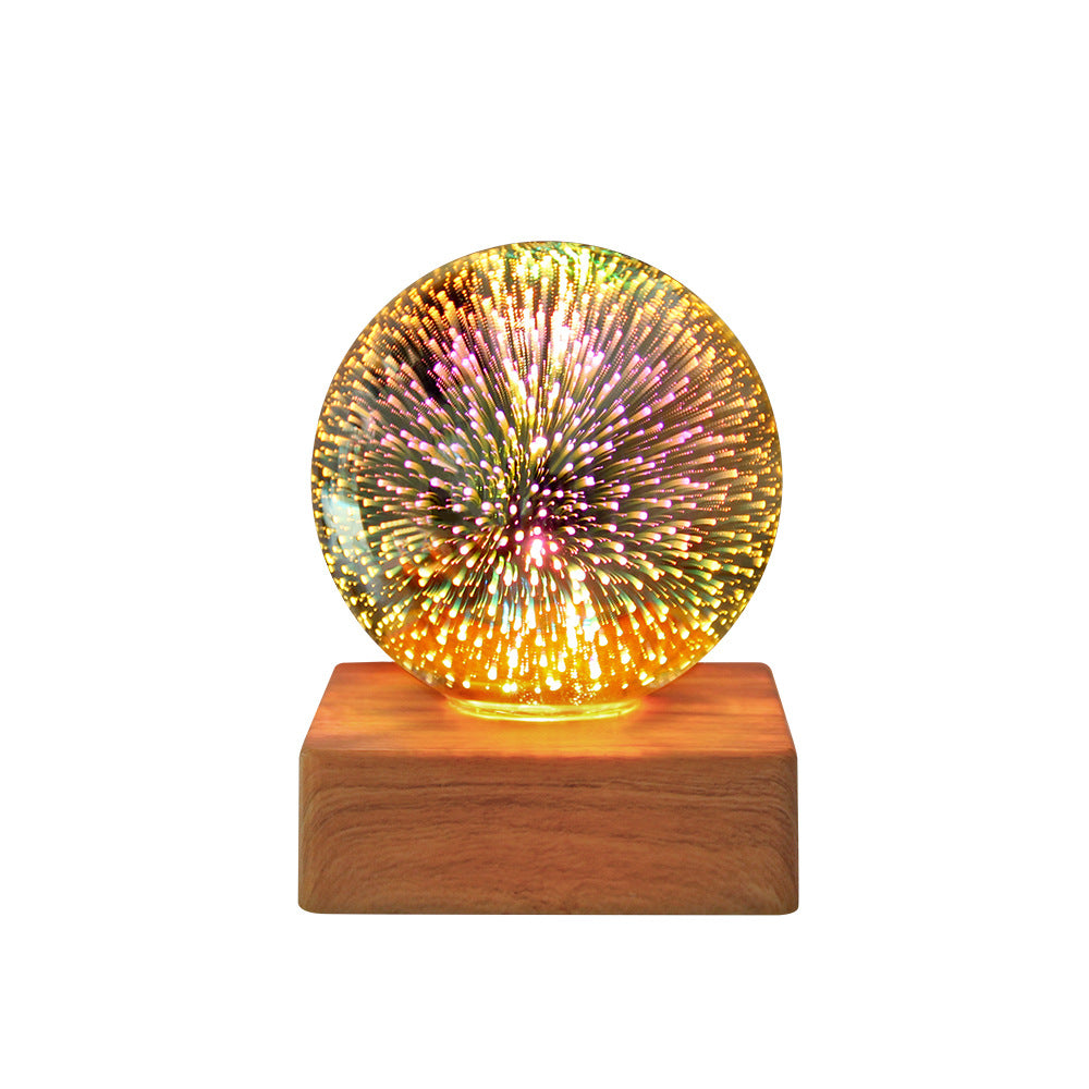 Luz de Noche USB 3D con Efecto Fuegos Artificiales, Lámpara Nocturna Romántica con Estrellas LED, Luces de Navidad, Decoración Navideña para el Hogar