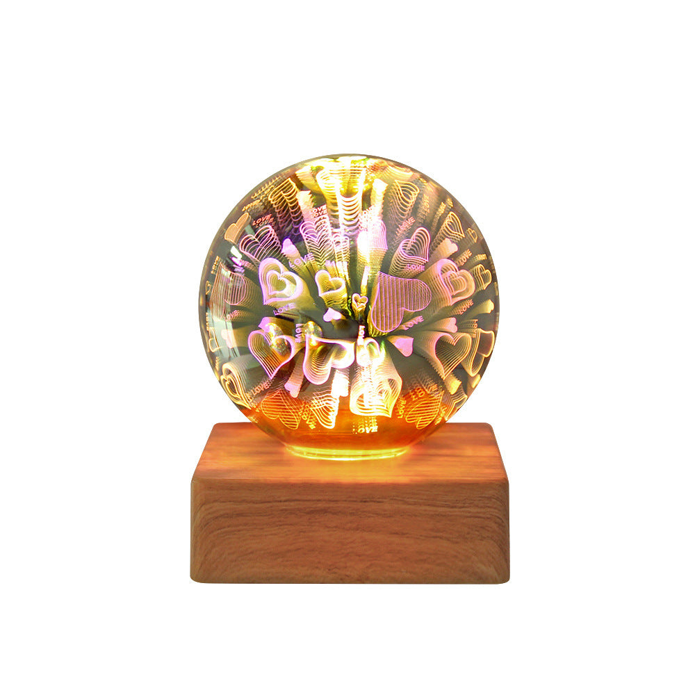 Luz de Noche USB 3D con Efecto Fuegos Artificiales, Lámpara Nocturna Romántica con Estrellas LED, Luces de Navidad, Decoración Navideña para el Hogar