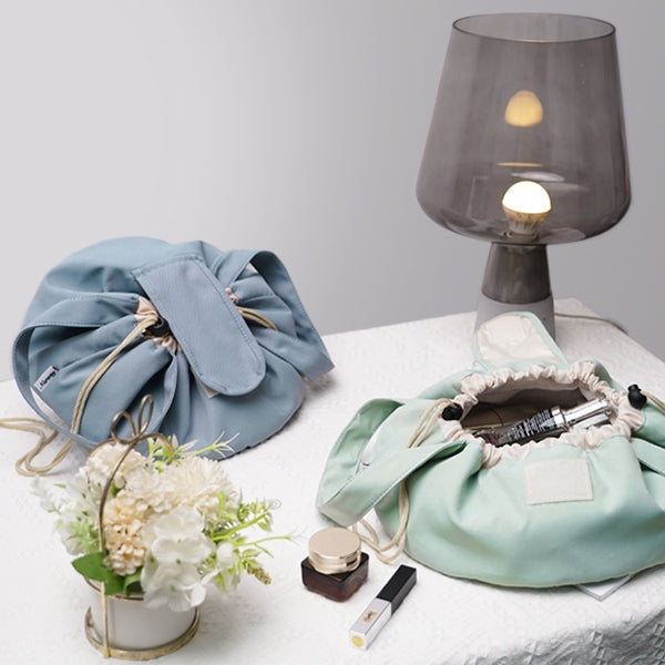 Neceser de Maquillaje con Cordón tipo Barril de Gran Capacidad para Mujer, Organizador de Artículos de Tocador, Bolsa de Almacenamiento de Viaje para Dama