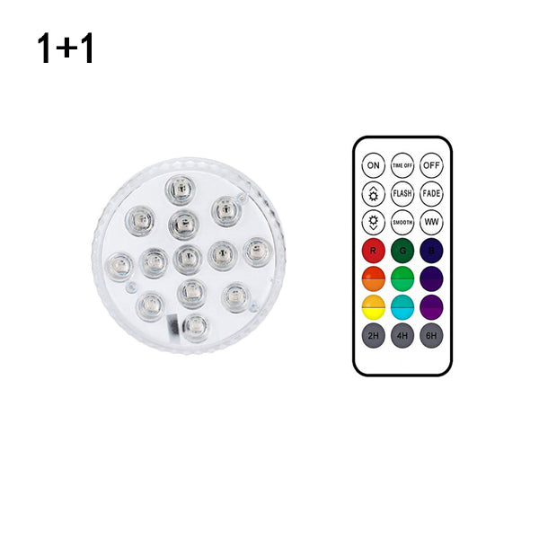 13 luces LED sumergibles para piscina, jardín, fuente, baño, lámpara subacuática impermeable IP68 con ventosa y control remoto RF