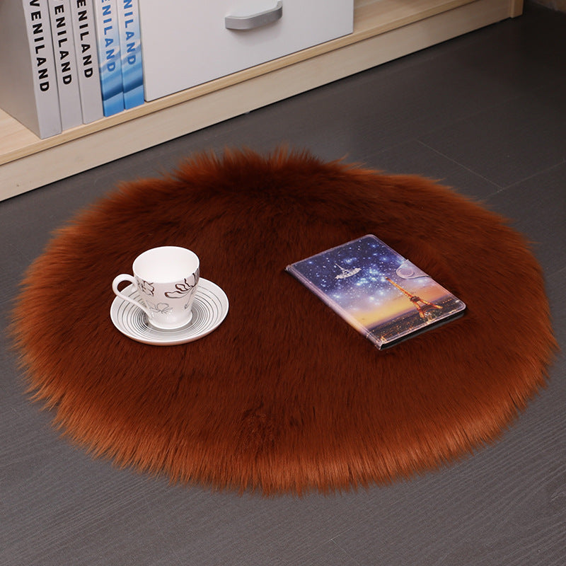 Alfombras de Pelo Suaves Alfombrillas de Pelo para el Hogar Alfombras Redondas de Lana para Dormitorio