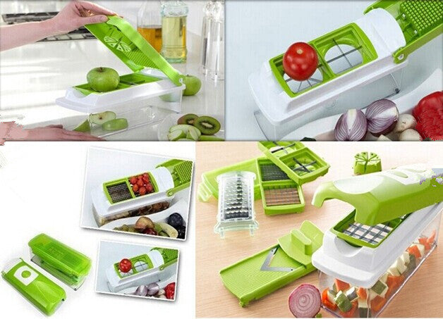 12 unids picador de verduras multifuncional mango rallador de alimentos picador de alimentos cortador de verduras dicer cortar utensilios de cocina