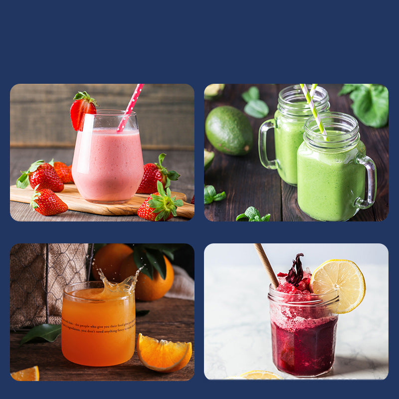 Mini licuadora portátil de 6 cuchillas, taza exprimidora, extractor de batidos, carga USB, exprimidor de frutas, licuadora, mezclador de alimentos, picadora de hielo, máquina exprimidora portátil