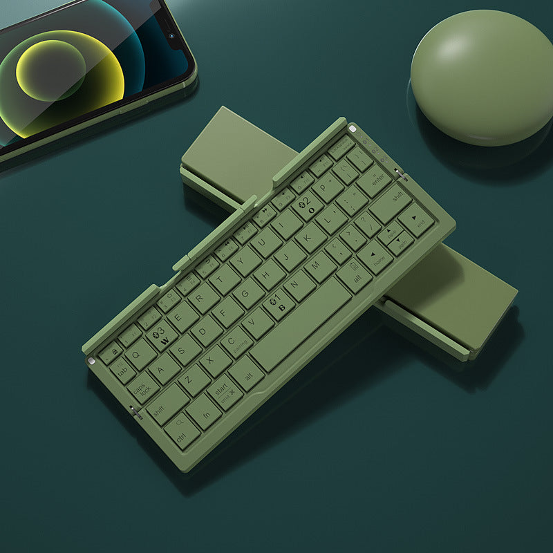 Mini Teclado Plegable Bluetooth Teclado Inalámbrico Soporta 3 Dispositivos con Soporte Teclado Plegable Recargable para Teléfono Tablet