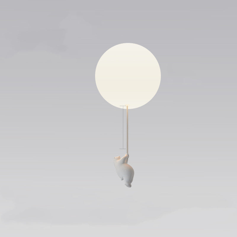 Lámpara de Globo de Habitación Infantil, Dibujos Animados, Internet, Roja, Creativa, Pasillo, Balcón, Restaurante, Oso Polar, Lámpara de Techo para Dormitorio