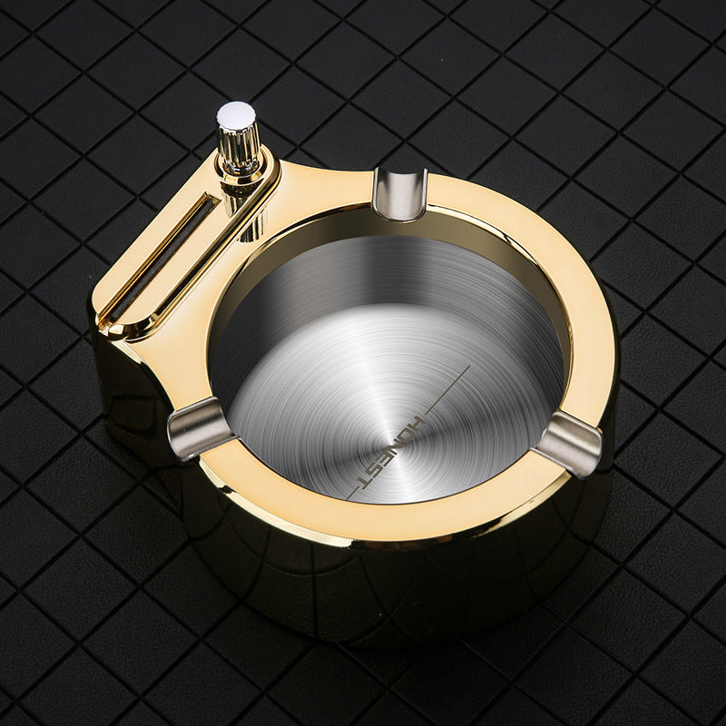 Cenicero Grande Con Encendedor De Fósforo Permanente, Elegante Cenicero De Metal Para Hierba, Ceniceros Frescos Para Puros, Decoración Interior Y Exterior Para El Hogar Y La Oficina