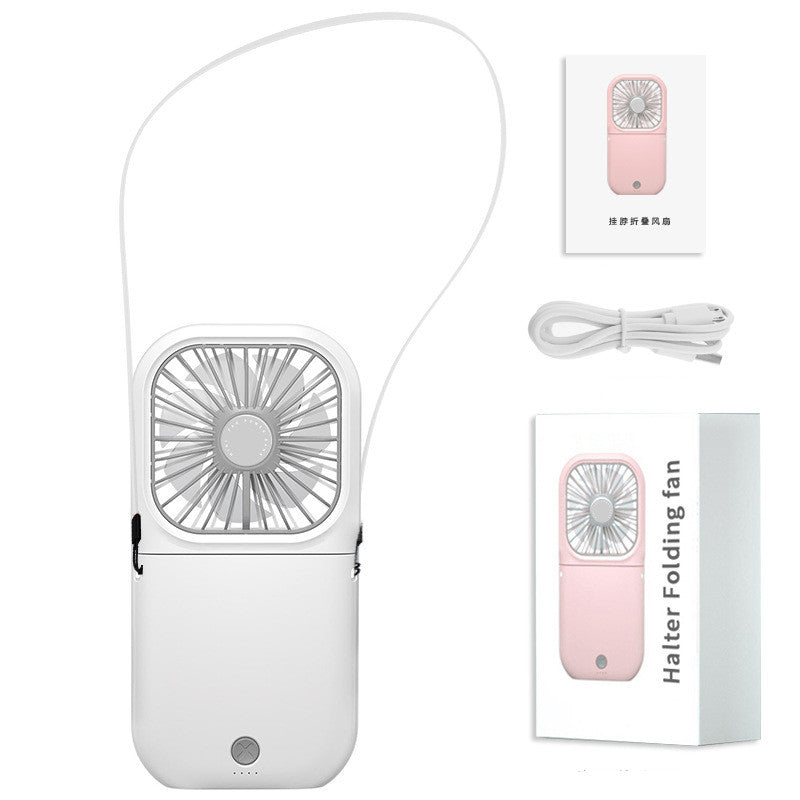 Ventilador de cuello portátil manos libres - Banda colgante recargable por USB, doble ventilador de refrigeración, mini enfriador de aire, ventilador de verano plegable y portátil