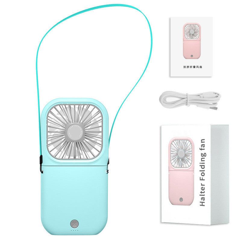 Ventilador de cuello portátil manos libres - Banda colgante recargable por USB, doble ventilador de refrigeración, mini enfriador de aire, ventilador de verano plegable y portátil