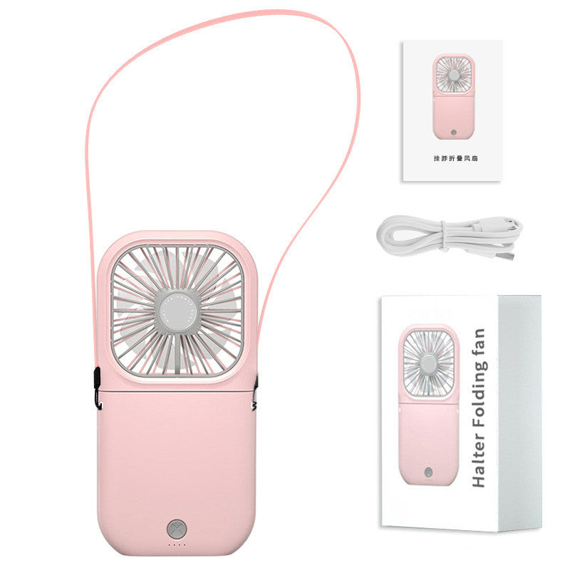 Ventilador de cuello portátil manos libres - Banda colgante recargable por USB, doble ventilador de refrigeración, mini enfriador de aire, ventilador de verano plegable y portátil