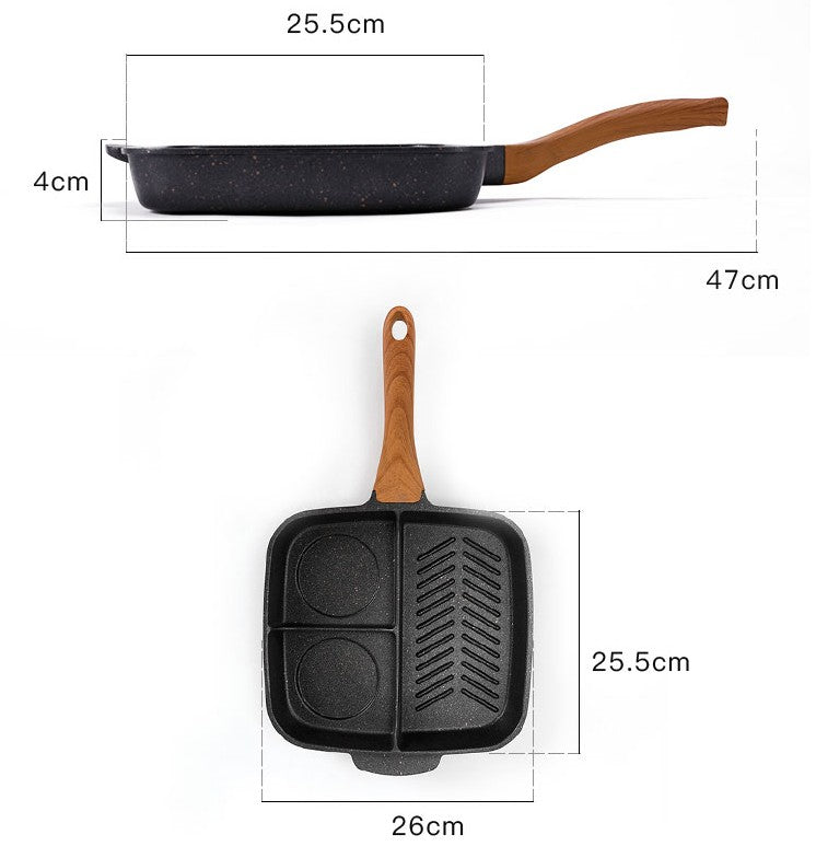 Maifanshi sartén para freír carne olla multifunción doméstica tortilla pan sartén cocina de inducción sartén antiadherente