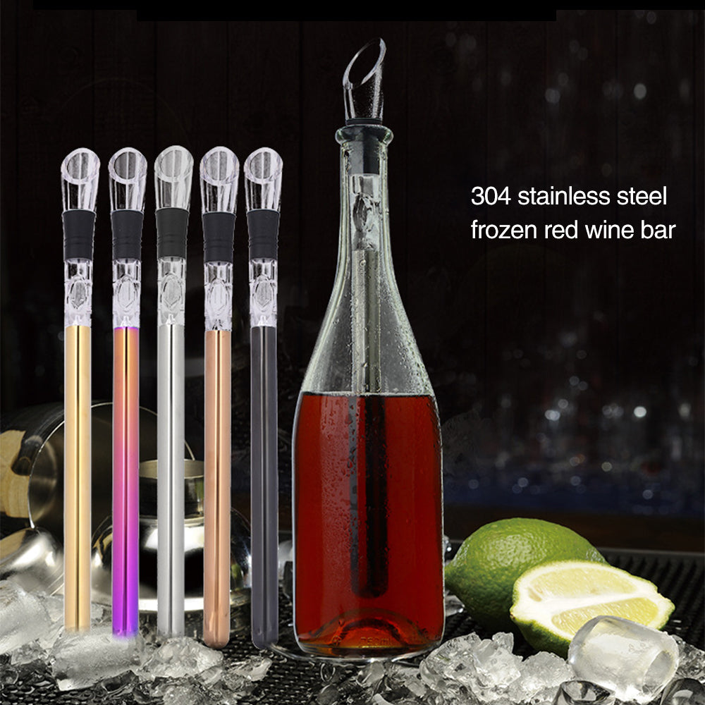 Barra enfriadora de botellas de vino de acero inoxidable, varilla enfriadora de vino a prueba de fugas, enfriador de vino, cerveza, bebidas, barra de herramientas para congelar