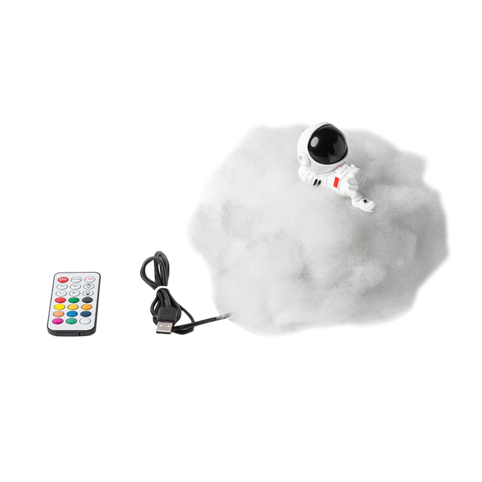 Lámpara LED Nube Colorida Astronauta con Efecto Arcoíris como Luz Nocturna Infantil, Regalo Creativo