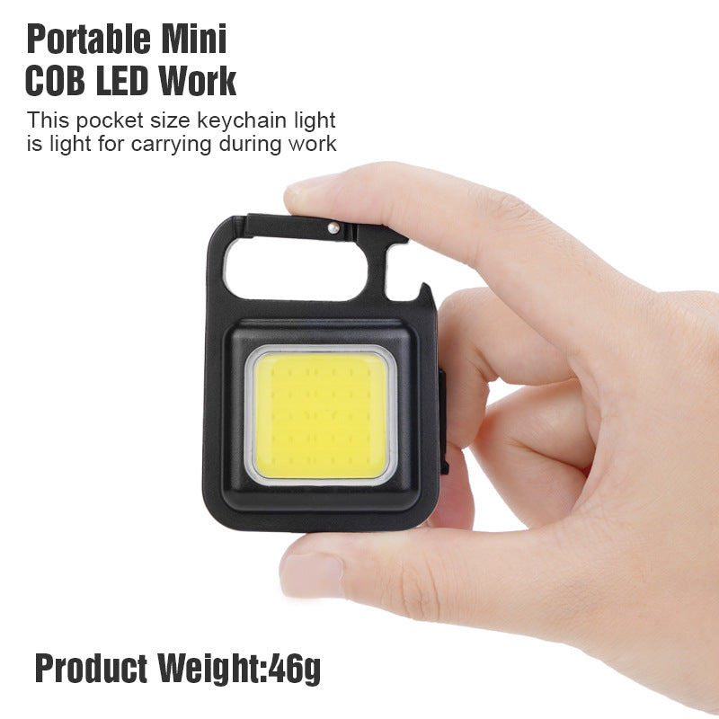 Mini luz LED USB para llavero, de aleación, para exteriores, luz nocturna de emergencia para el hogar, luz de reparación de automóviles, luz de camping