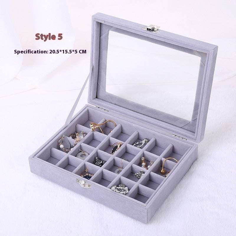 Caja de almacenamiento portátil a prueba de polvo para accesorios, color morado