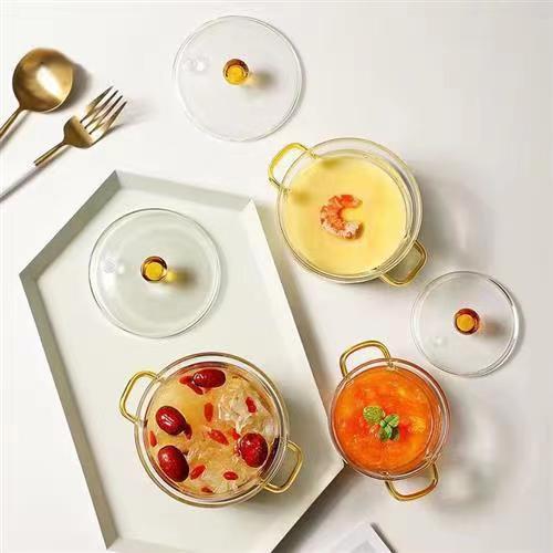 Household Borosilicate Glass Stew Pot With Measurement Scale