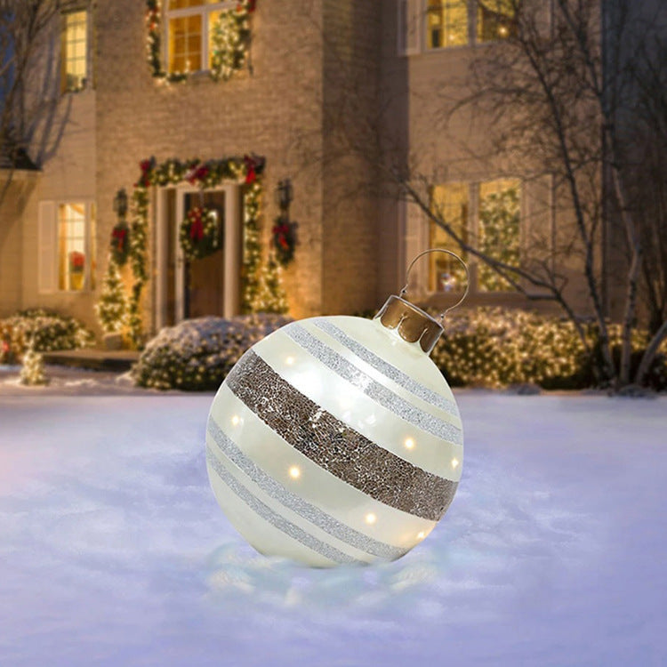 Bolas de adorno navideño de PVC para exteriores de 60 CM, bolas decoradas inflables de PVC, bolas gigantes grandes, adornos para árboles de Navidad, juguete de bola