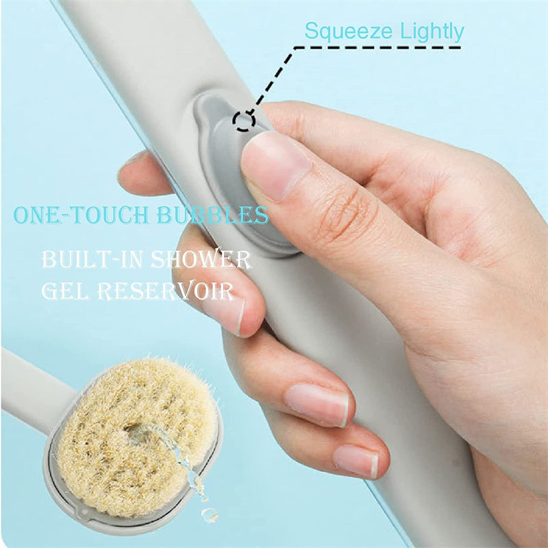 Cepillo de ducha doble propósito multifuncional desmontable, cepillo de baño para espalda, esponja de baño, cepillos limpiadores con mango, masajeador, cepillo de baño y artilugios
